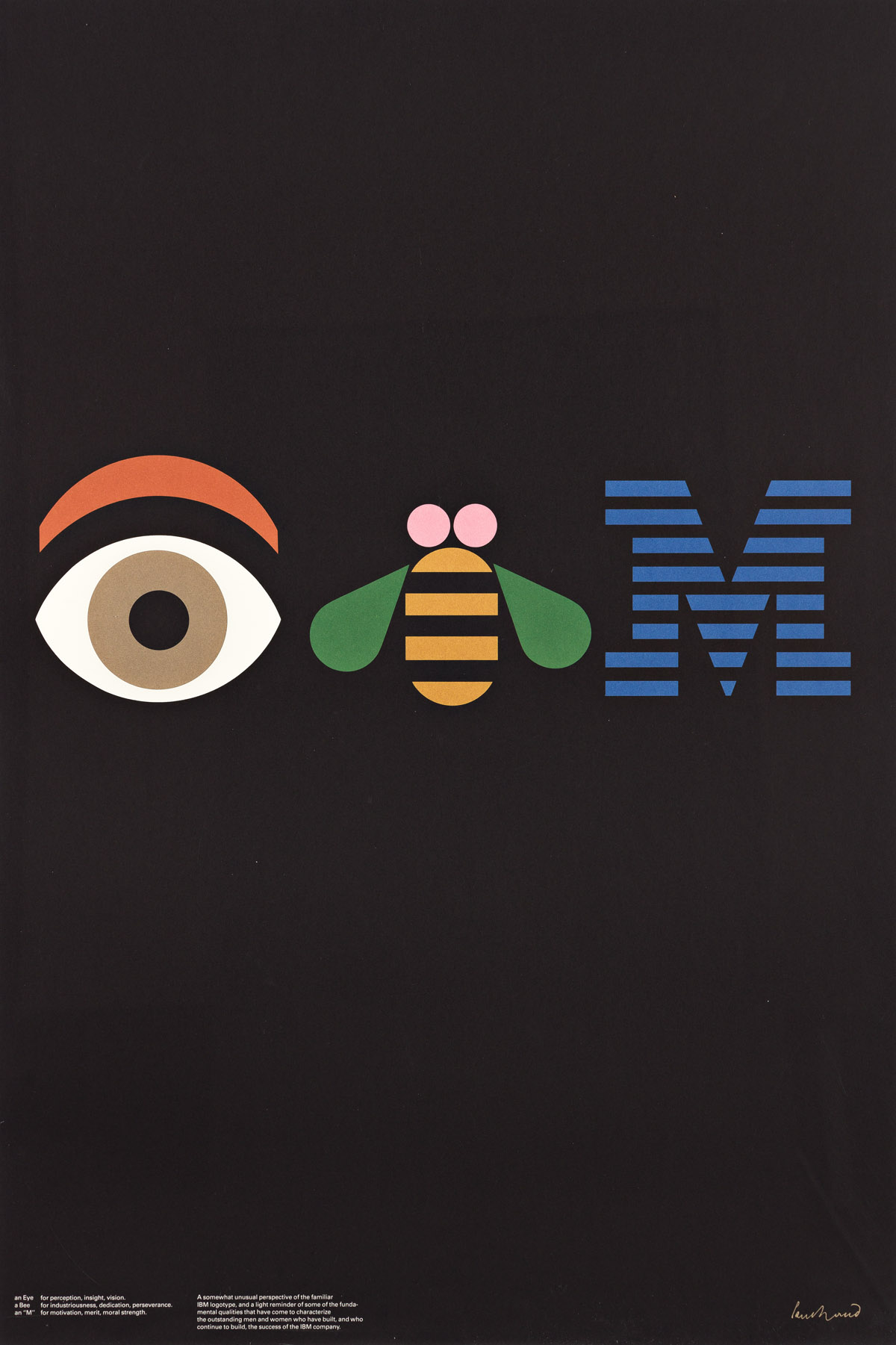 PAUL RAND (1914-1996).  IBM. 1982. 35½x23½ inches, 90¼x59¾ cm.